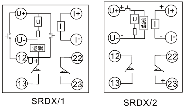 SRDX-2-220VDC/48VDC內(nèi)部接線(xiàn)圖